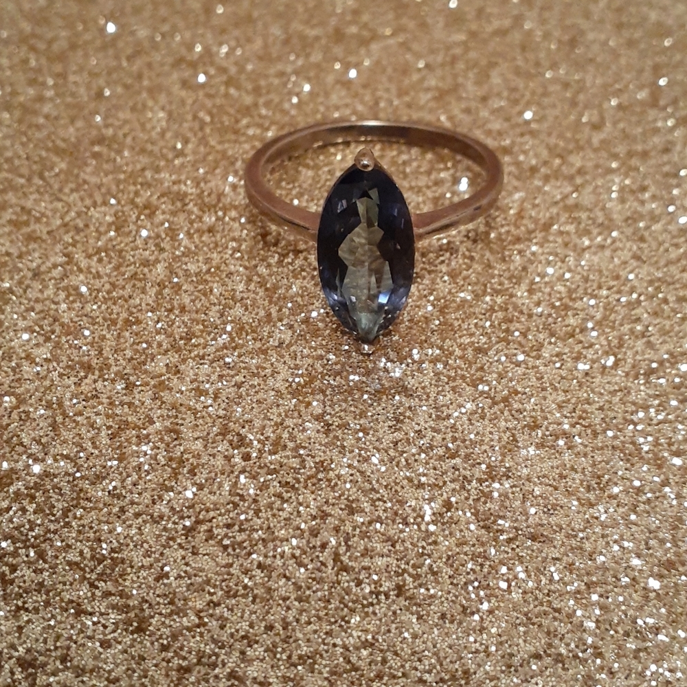 Marquise Blue Jewel & Sterling Ring